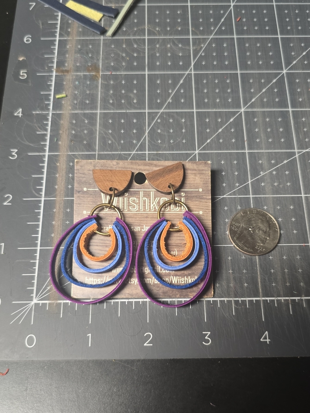 Purple Blue Orange Layered Hoop Earrings